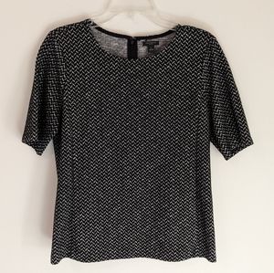 Ann Taylor Petite  Top Herringbone/ Black & White/ SZ LP